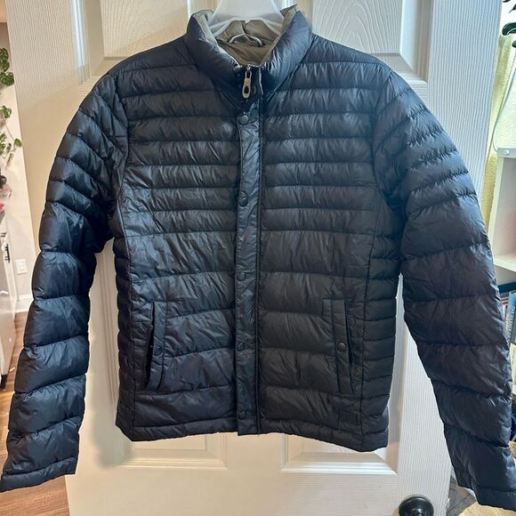 Reaction Kenneth Cole Dark Charcoal Gray Black Weatherproof Winter Puffer Jacket - Picture 3 of 9